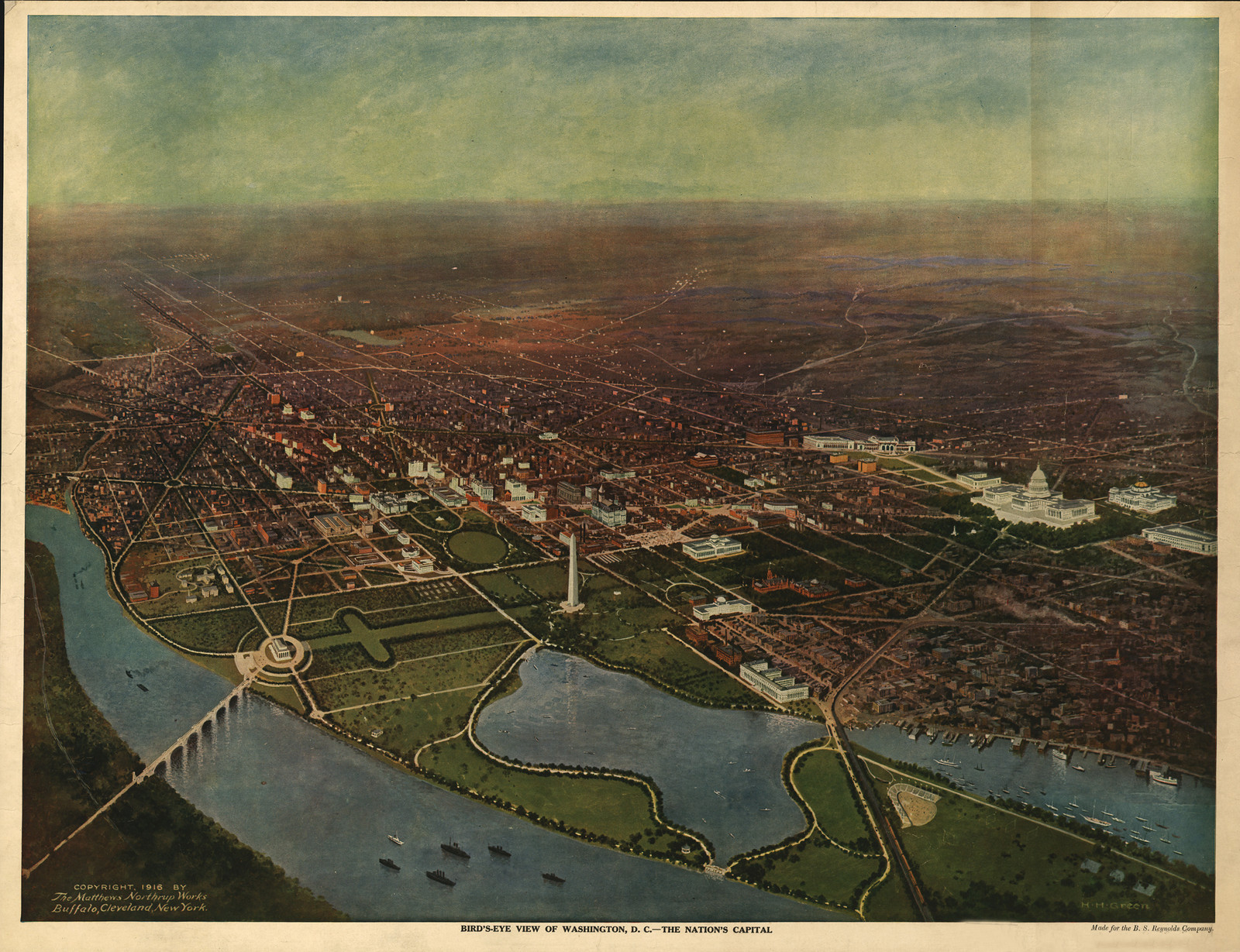 Washington, D.C., 1916, 1916 — antique map