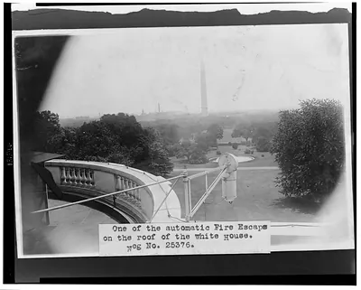 One of the automatic fire escapes on the roof of the White House