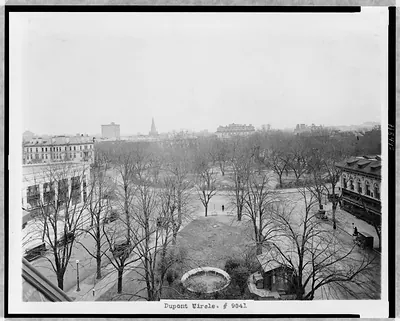 [View of Dupont Circle, Washington, D.C., seen from an elevated angle]