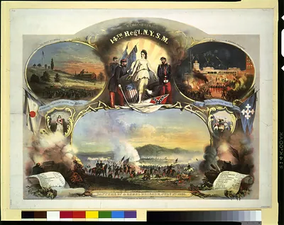 Memorabilia, 14th Regt. N.Y.S.M. / lith. by Chas. Hart, N.Y.