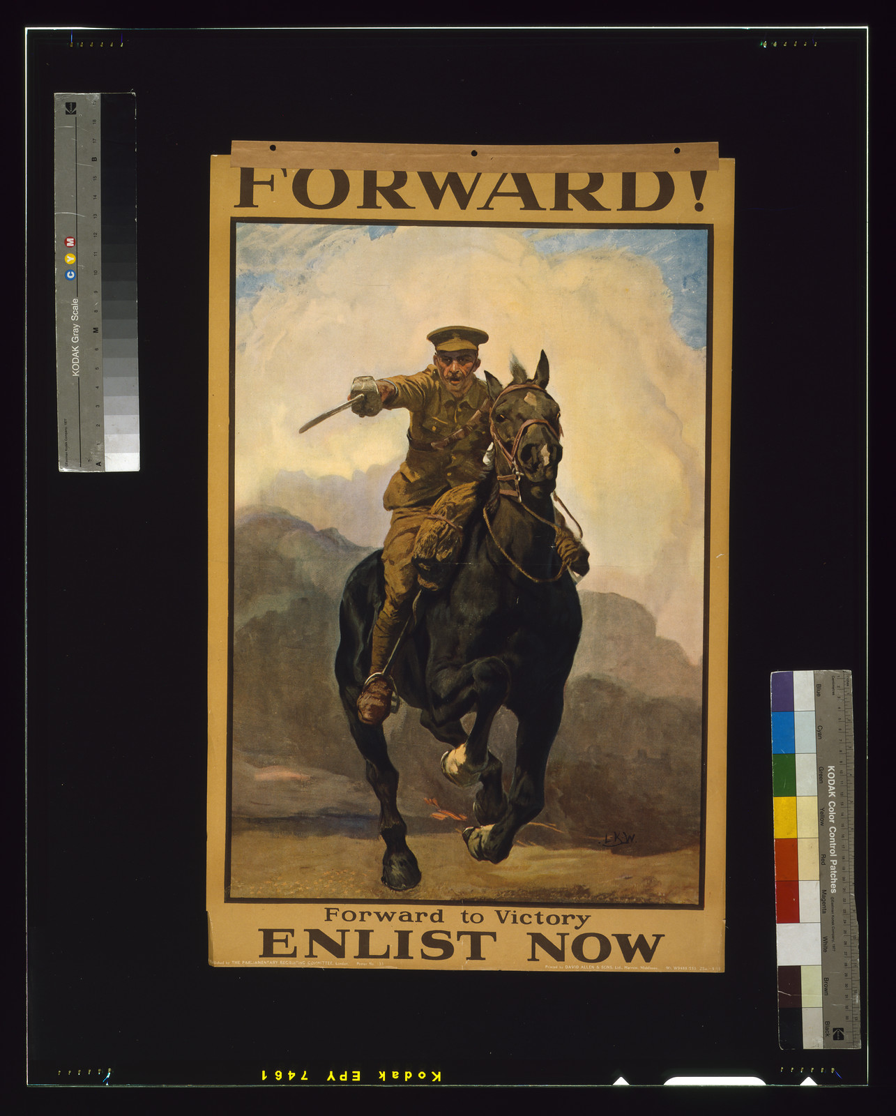 Forward! Forward to victory. Enlist now / L.K.W. ; printed by David Allen & Sons, Ltd., Harrow, Middlesex., London : Parliamentary Recruiting Committee, [1915] — vintage poster