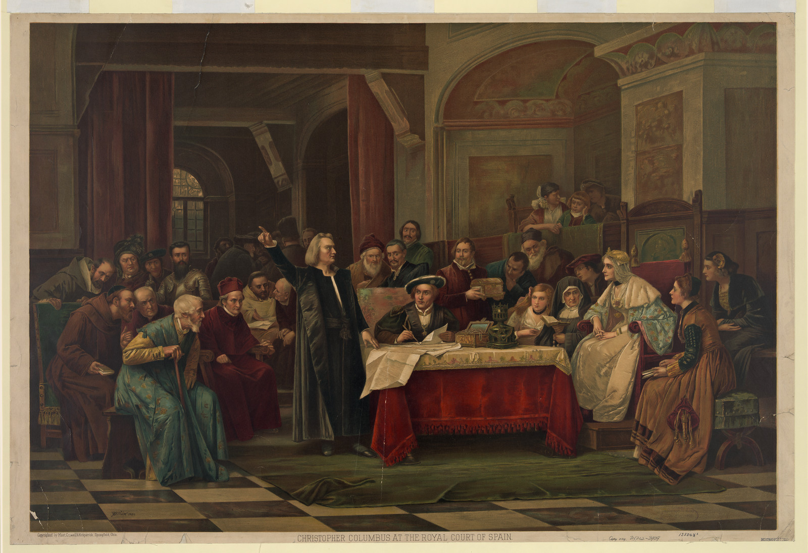 Christopher Columbus at the Royal Court of Spain — historic image