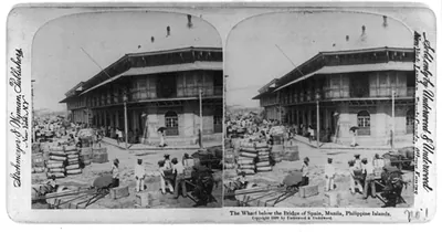 The wharf below the bridge of Spain, Manila, Philippine Islands