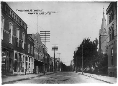 Pollock St. looking west from Craven, New Bern, N.C.