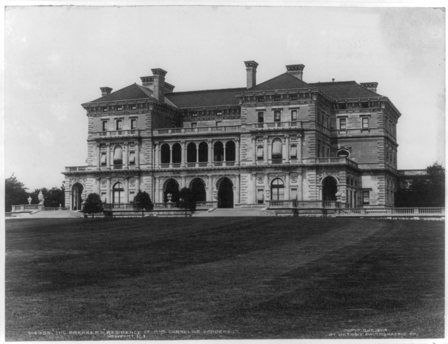 Newport, R.I.: The Breakers" residence of Mrs. Cornelius Vanderbilt", c1904. — historic photograph