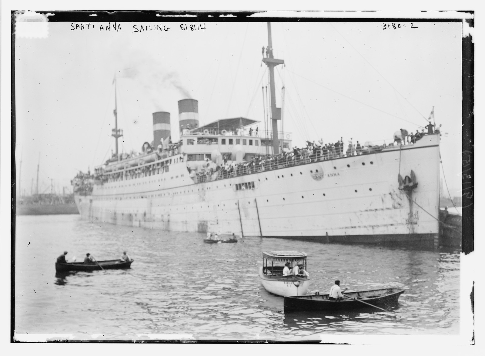 SANTA ANNA sailing, 8/8/14, 8/8/14. — historic photograph