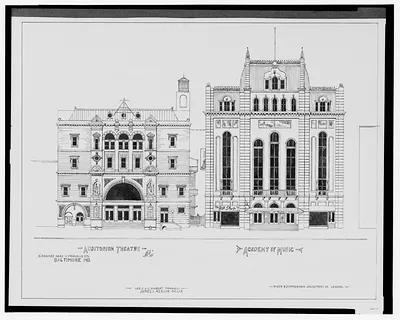 [Auditorium Theatre, and Academy of Music, N. Howard St. near W. Franklin St., Baltimore, Maryland] / AFD 1921.
