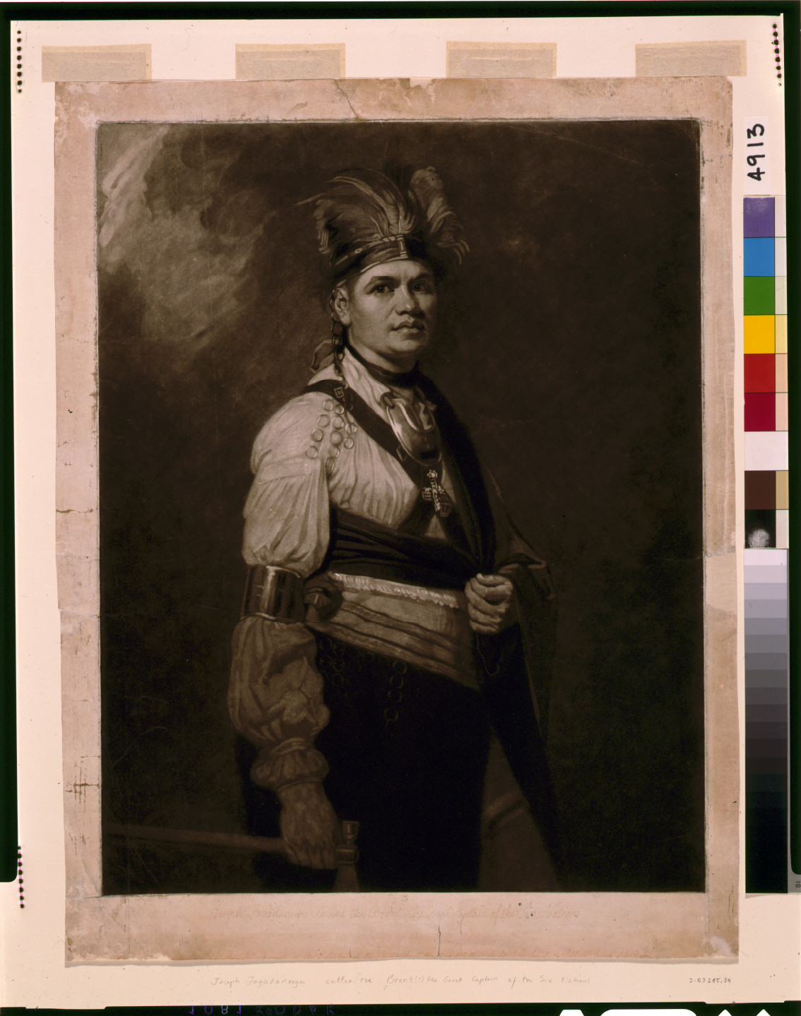 Joseph Fayadaneega, called the Brant, the Great Captain of the Six Nations / J.R. Smith., [ca. 1776] — historic print