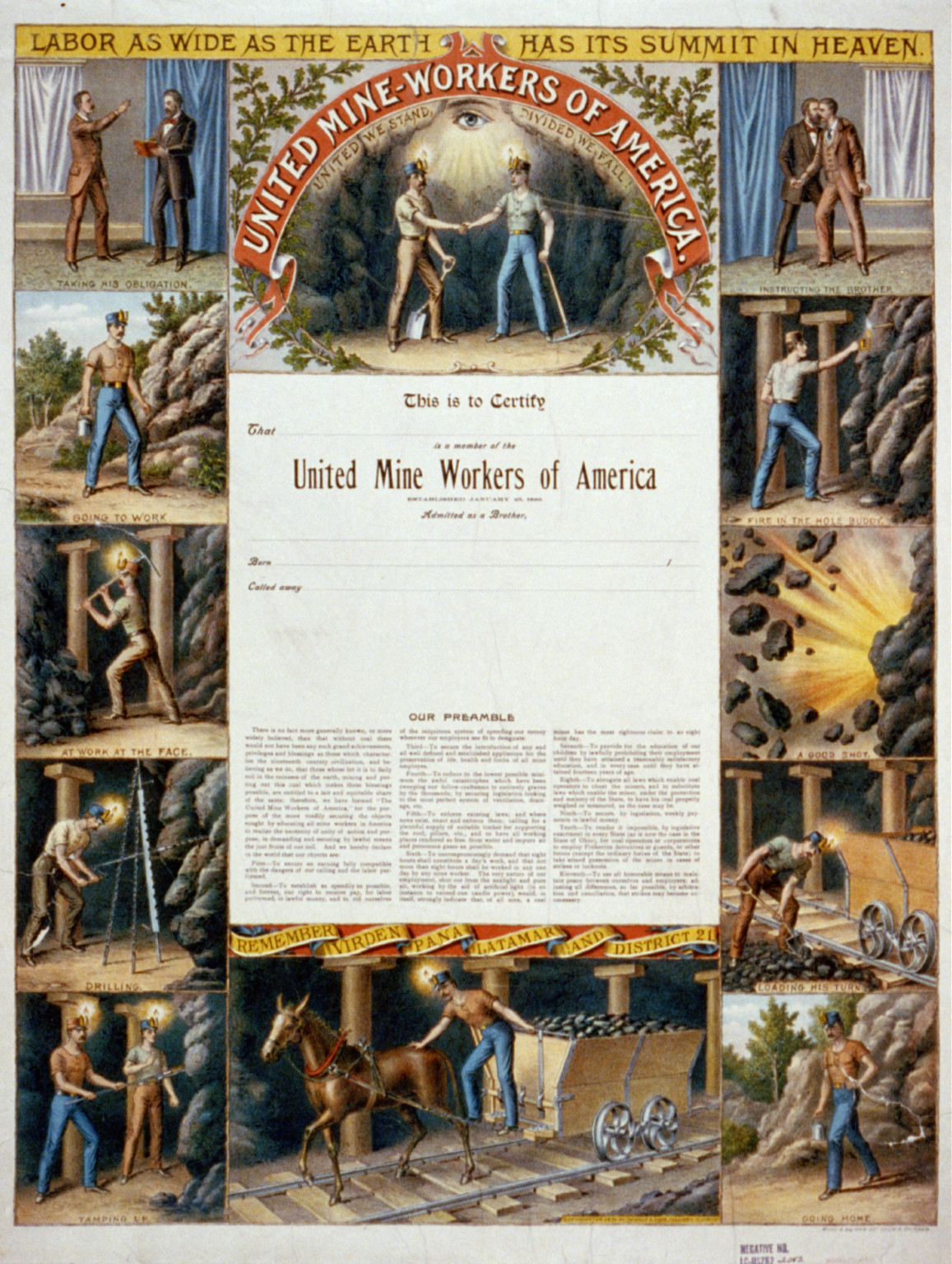 United Mine-Workers of America, [no date recorded on shelflist card] — historic print
