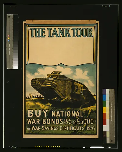 The tank tour. Buy national war bonds (f5 to f5000) and war savings certificates 15/6 / McLagan & Cumming, Edinr. (E).