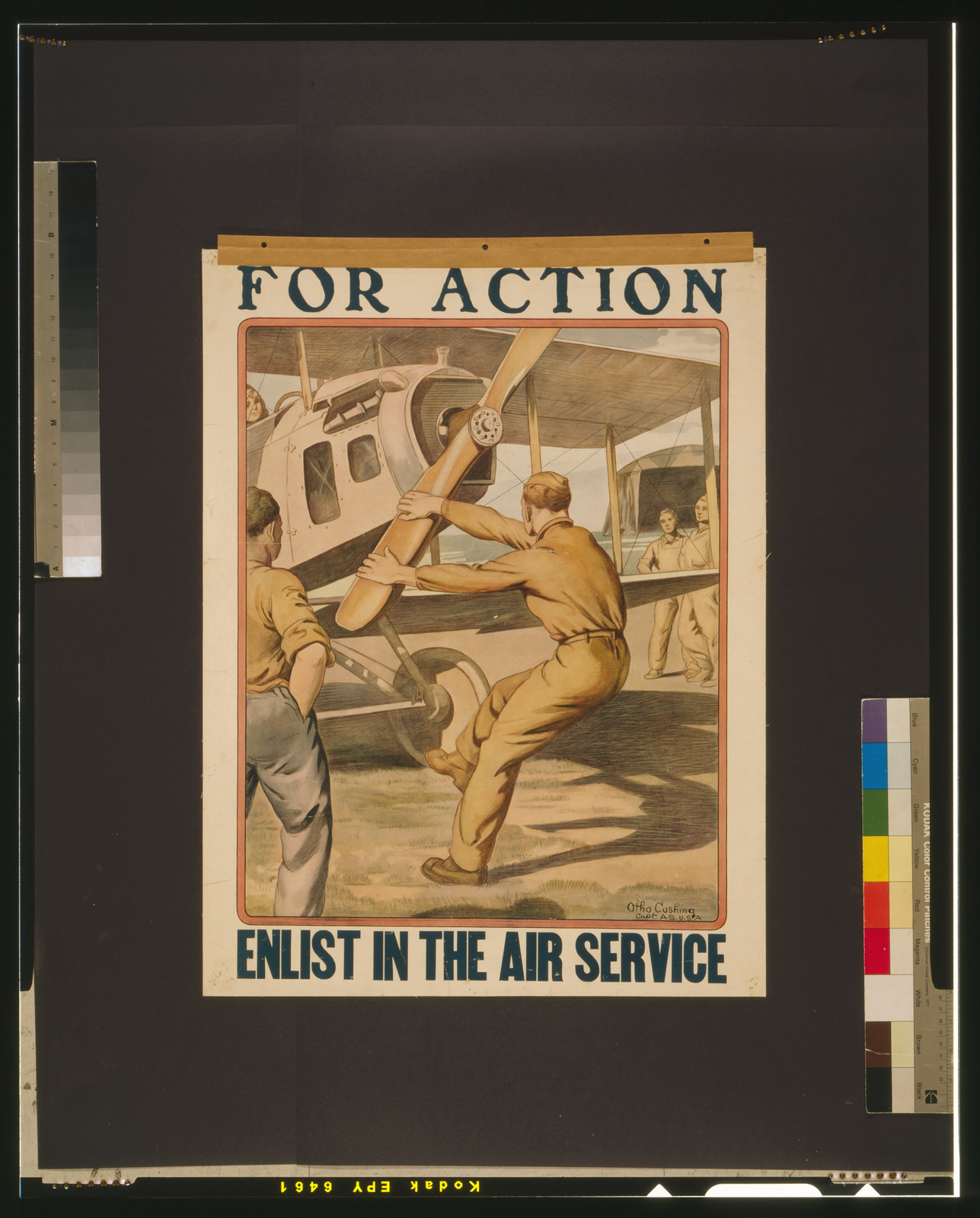 For action enlist in the Air Service / Otho Cushing, Capt. A.S.U.S.A., Boston : Forbes, [between 1917 and 1920] — vintage poster