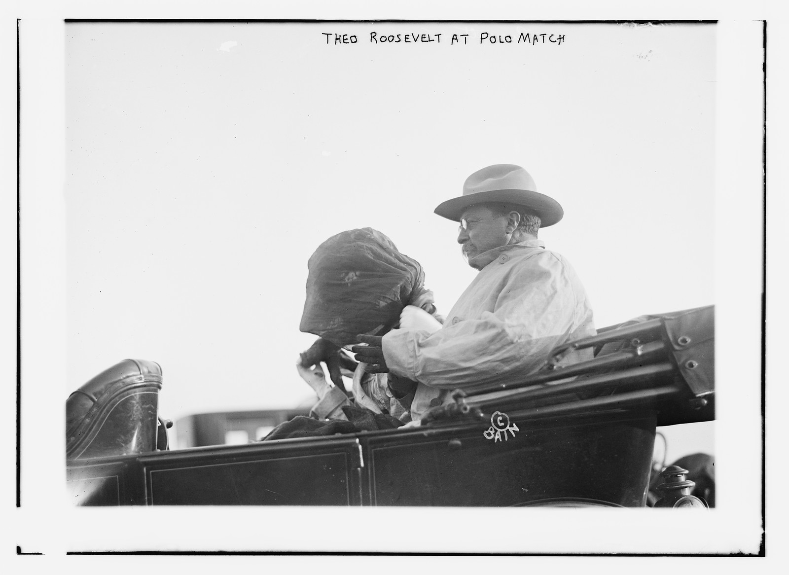 Theo. Roosevelt at Polo Match, n/a — historic photograph
