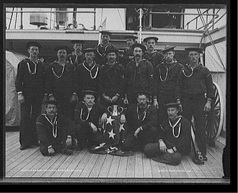 U.S.S. San Francisco, a group of sailors, [between 1890 and 1901] — historic photograph