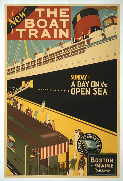 New. The boat train. Sunday - a day on the open sea / Charles W. Holmes ; Litho. by University Press, Cambridge, Mass.