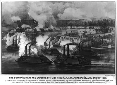 Bombardment and capture of Fort Hindman, Arkansas Post, Ark. Jany. 11th 1863