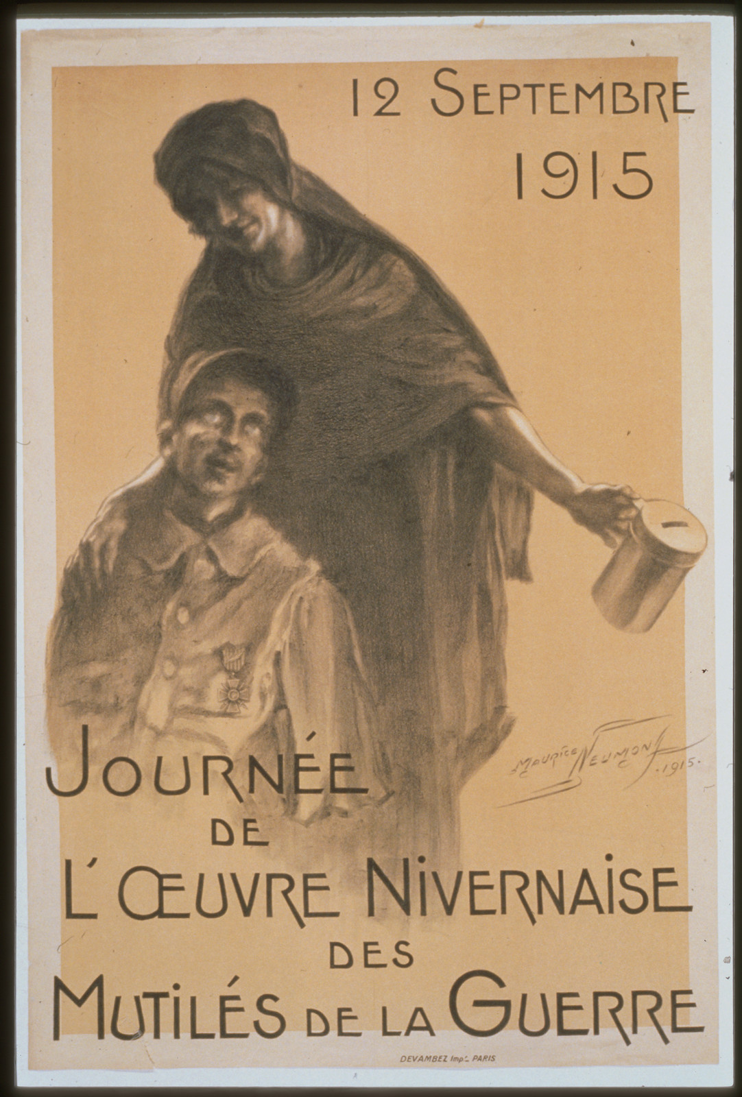 Journeeacute de loeuvre Nivernaise des mutileacutes de la guerre, 1915 — vintage poster