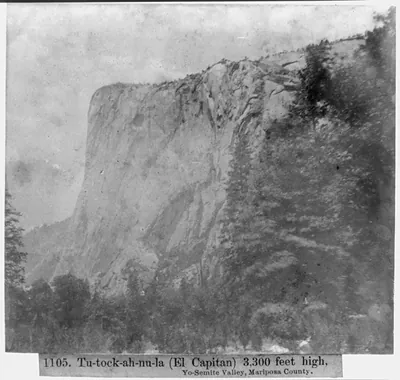 Tu-tock-ah-nu-la (El Capitan), 3,300 feet high - Yosemite Valley, Mariposa County