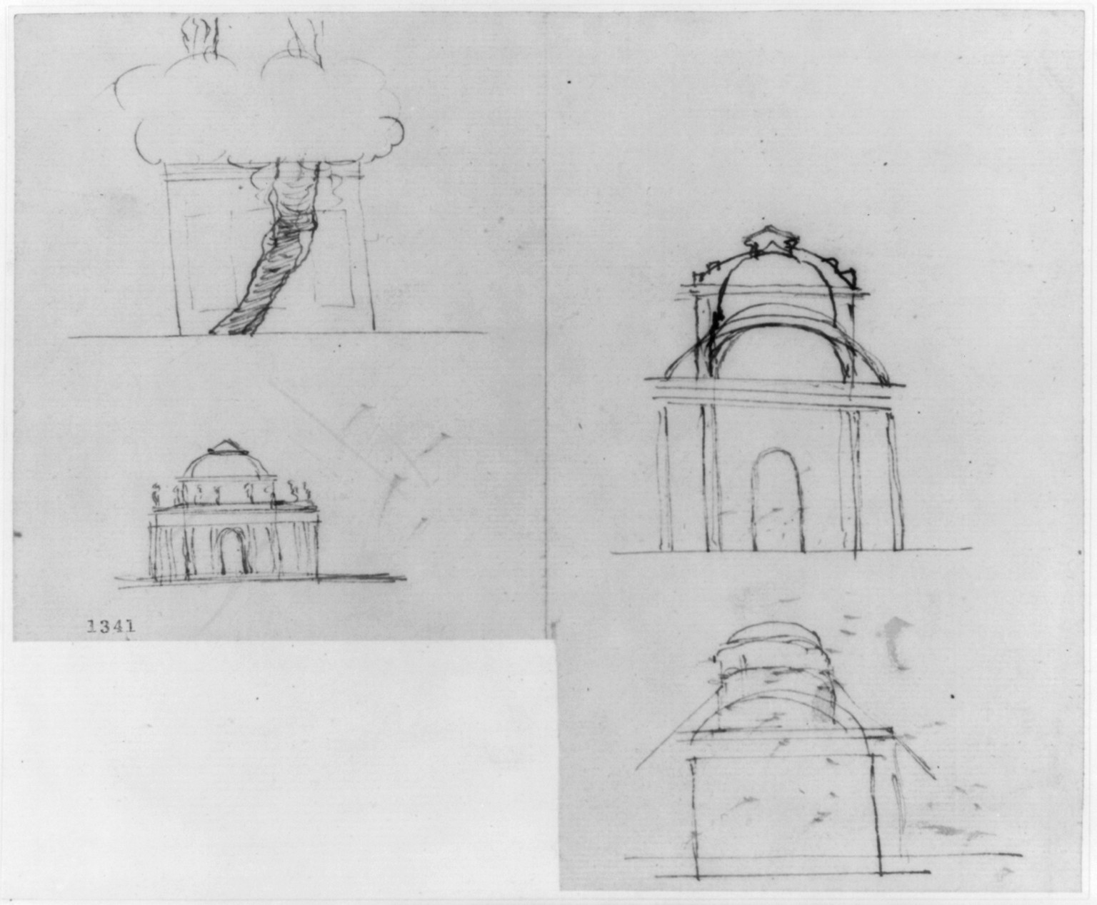 [Monuments, Washington, D.C. Sketches - elevations], and Engineering (ADE) Drawings" (http://www.loc.gov/rr/print/res/103_ade.html)." — historic drawing