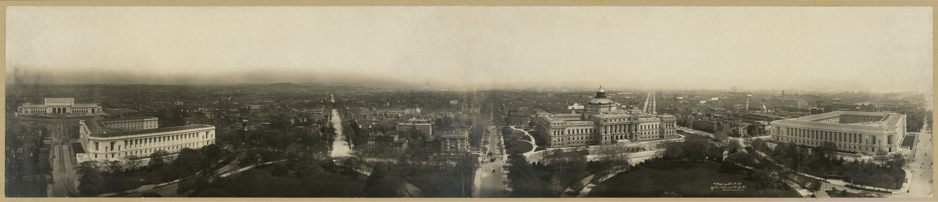 Panorama of Capitol Hill, Washington, D.C., Taken from the Capitol Building, Looking East [1909].Conneaut, OH: Haines Photo Co. (photographic print, gelatin silver, 9.5 x 45 in.), 1909 — historic photograph