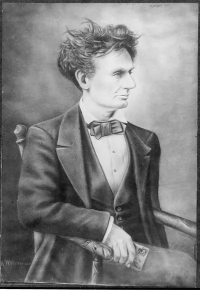 Abraham Lincoln, Three Quarters Length, Seated, Facing Right