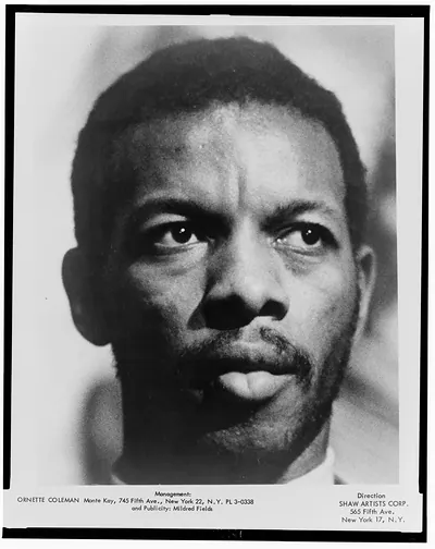 [Jazz musician Ornette Coleman, bust portrait, facing front]