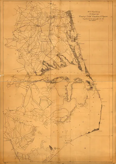 U.S. Coast Survey map, Coast of North Carolina and Virginia