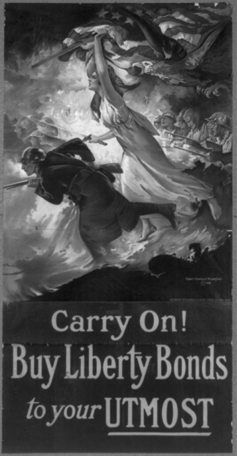 Carry on! Buy Liberty Bonds to your utmost / Edwin Howland Blashfield., 1918 — vintage poster