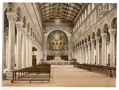 Interior Basilica Church (i.e. Basilica of St. Boniface) Munich Bavaria Germany