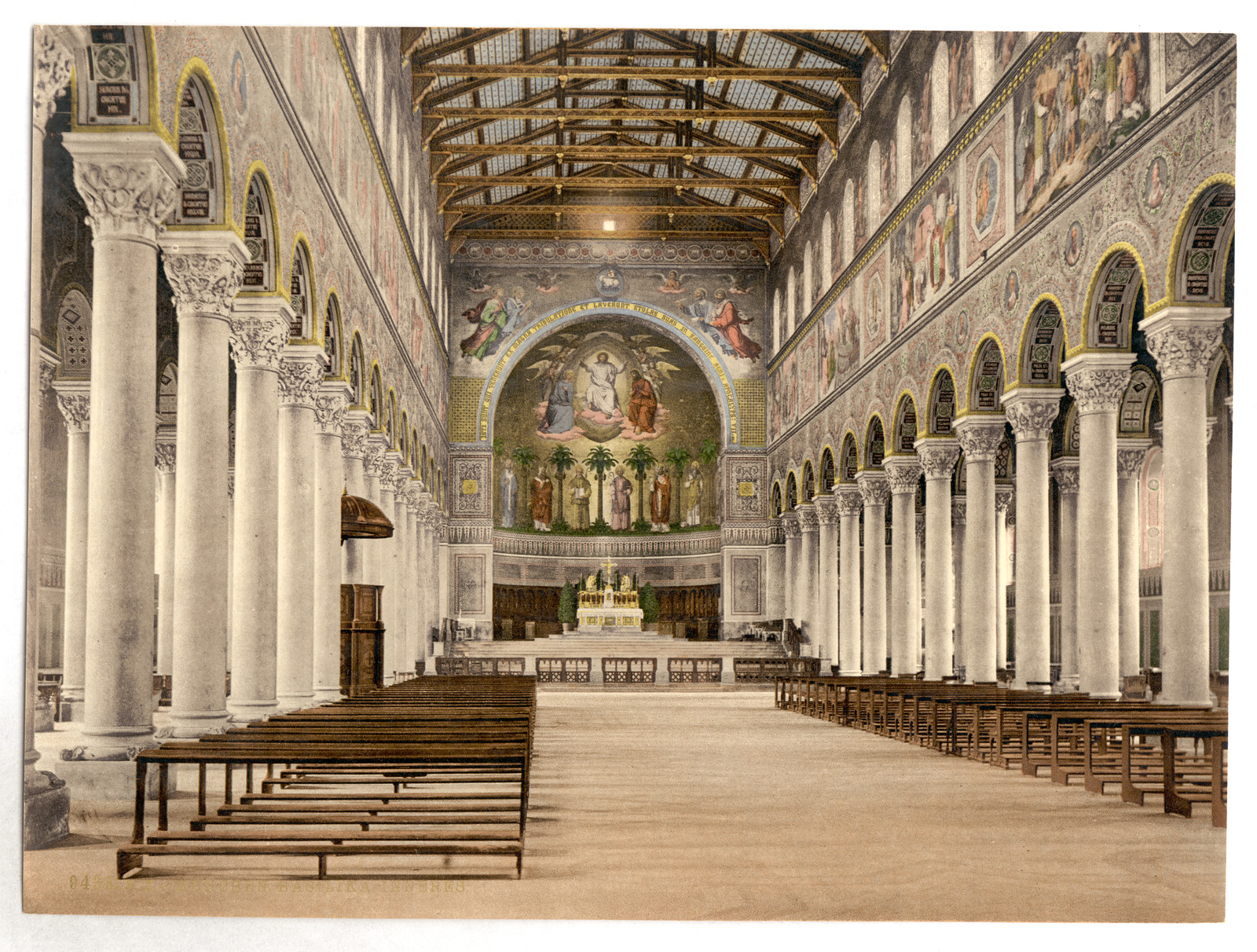 Interior Basilica Church (i.e. Basilica of St. Boniface) Munich Bavaria Germany, [between ca. 1890 and ca. 1900]. — historic print