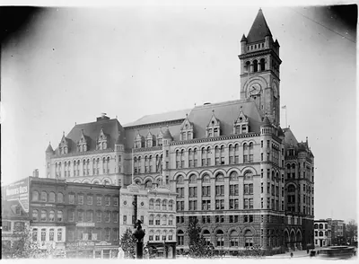 [Exterior of Old Post Office, Washington, D.C. and surrounding buildings]