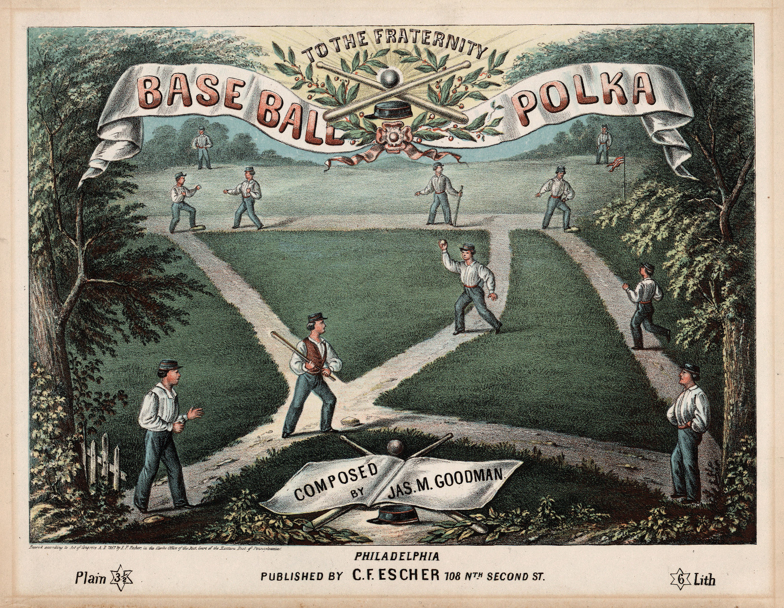 To the Fraternity Base Ball Polka, Composed by Jas. M. Goodman — historic image