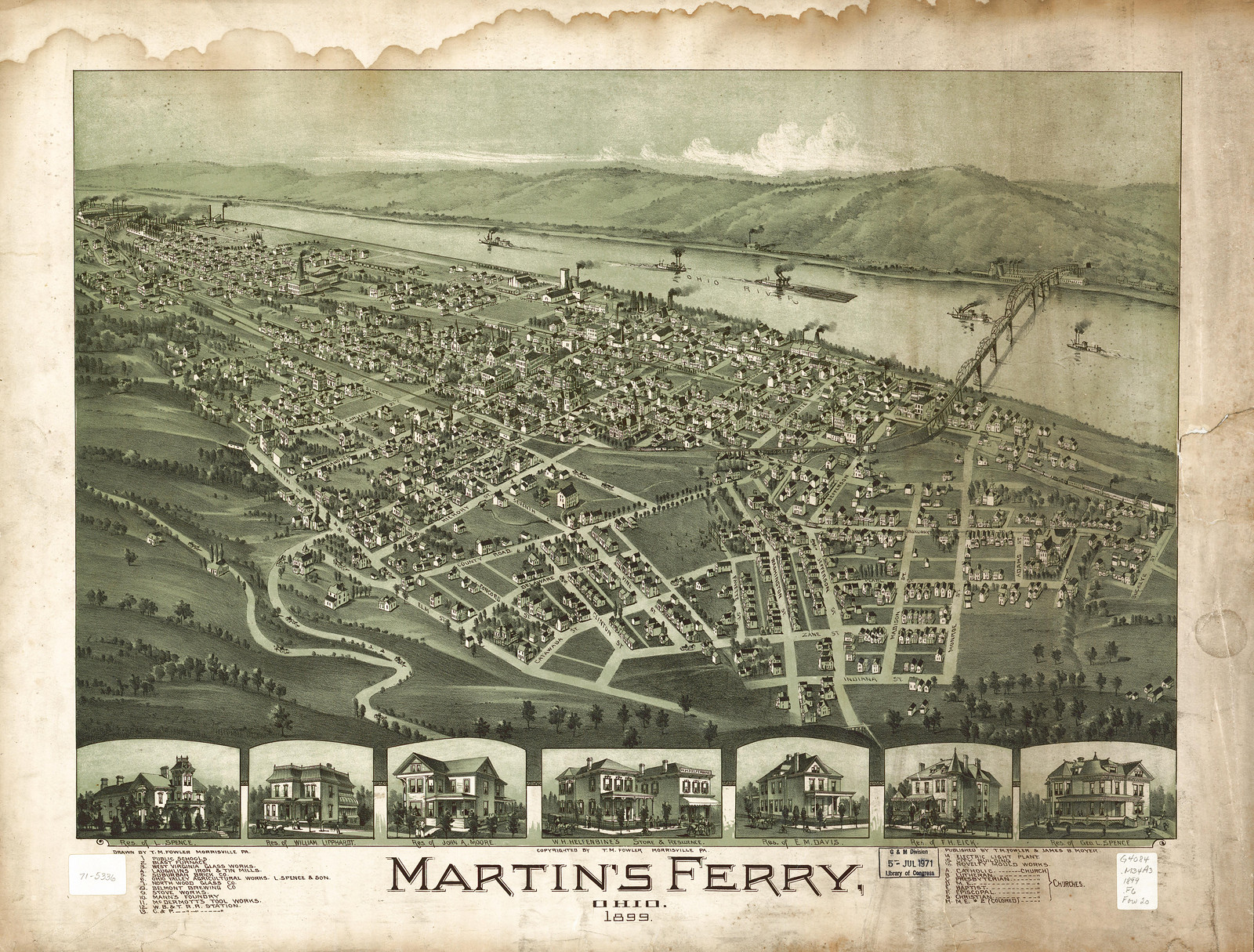 Martins Ferry, Ohio, 1899, 1899 — antique map
