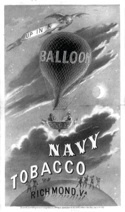 Up in a balloon.
