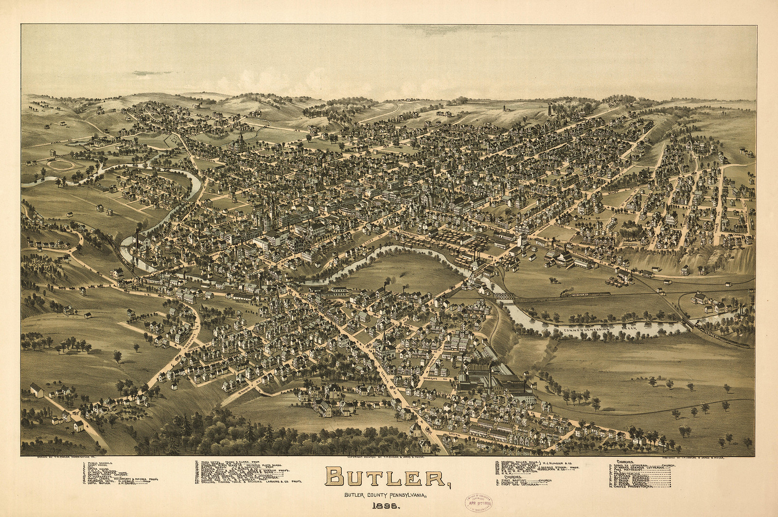 Butler, Pennsylvania, 1896, 1896 — antique map
