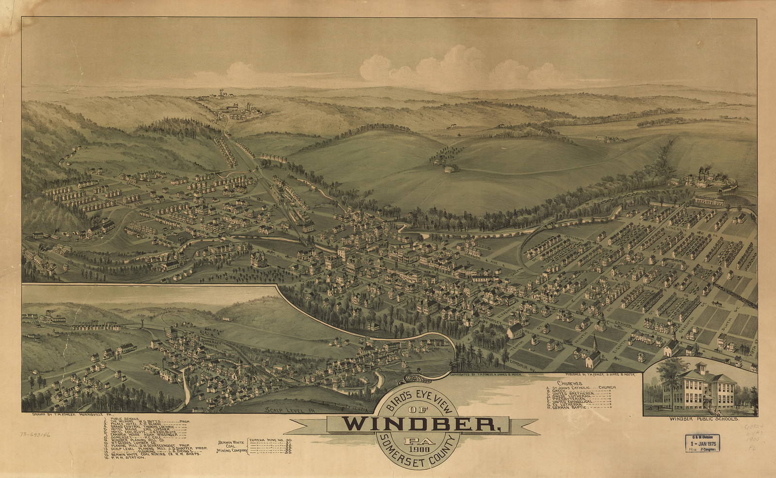 Winber, Pennsylvania, 1900, 1900 — antique map