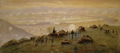 View from the summit of Little Round Top at 7:30 P.M. July 3rd, 1863 / Edwin Forbes.
