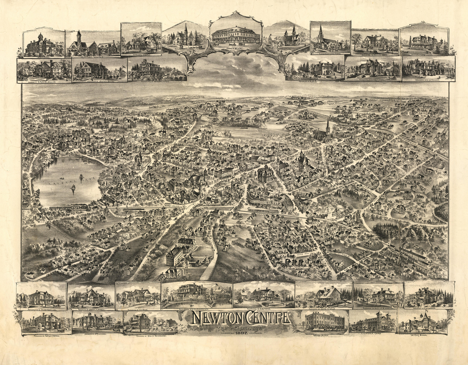 MA Newton Center 1897, 1897 — antique map