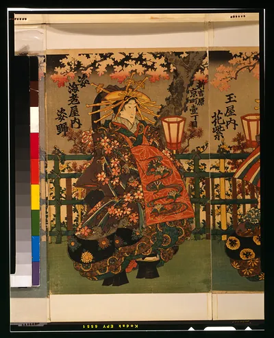 Okamotoya uchi Shigeoka Sugataebiya uchi Sugatano : Tamaya uchi Hanamurasaki.