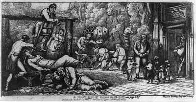 A new drop scene for D. L. T. / Thaumaso Scrutiny, Esqr., delt. & sculp. ; [De Wilde].