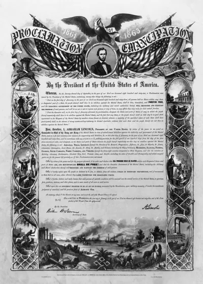 Proclamation of Emancipation by the President of the United States of America / W. Roberts del., C.A. Alvord, printer.