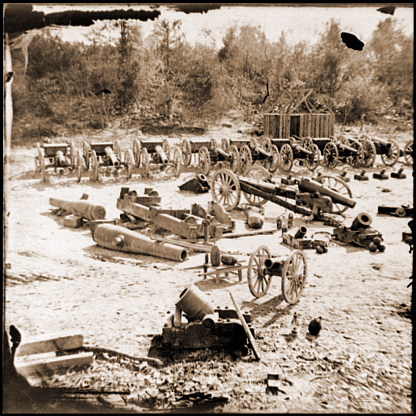 Broadway Landing Va. Federal ordnance at the depot; another view, 1865 — historic photograph