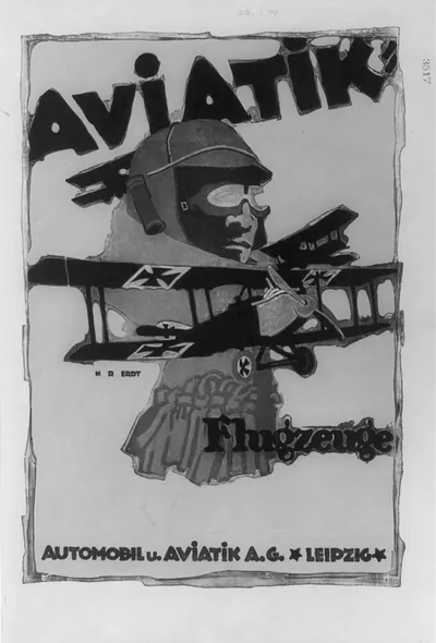 [Advertisement for aviation industrial firms publ. in Motor Magazine: Aviatik Flugzeuge - Auto. u. Aviatik A.G. - Leipzig]
