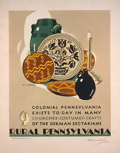 Rural Pennsylvania Colonial Pennsylvania exists to-day in many churches costumes craf