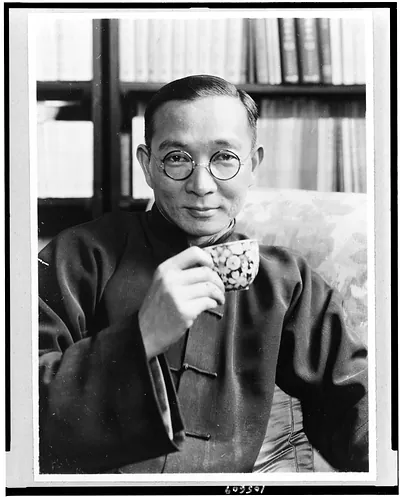 [Yutang Lin, half-length portrait, seated, facing front]