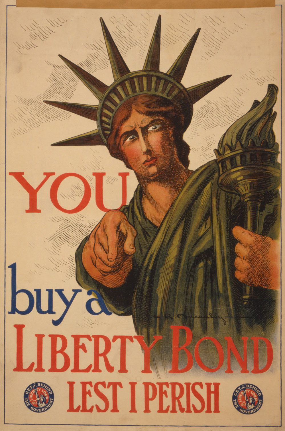 You--Buy a Liberty bond lest I perish / C.R. Macauley., [1917] — vintage poster