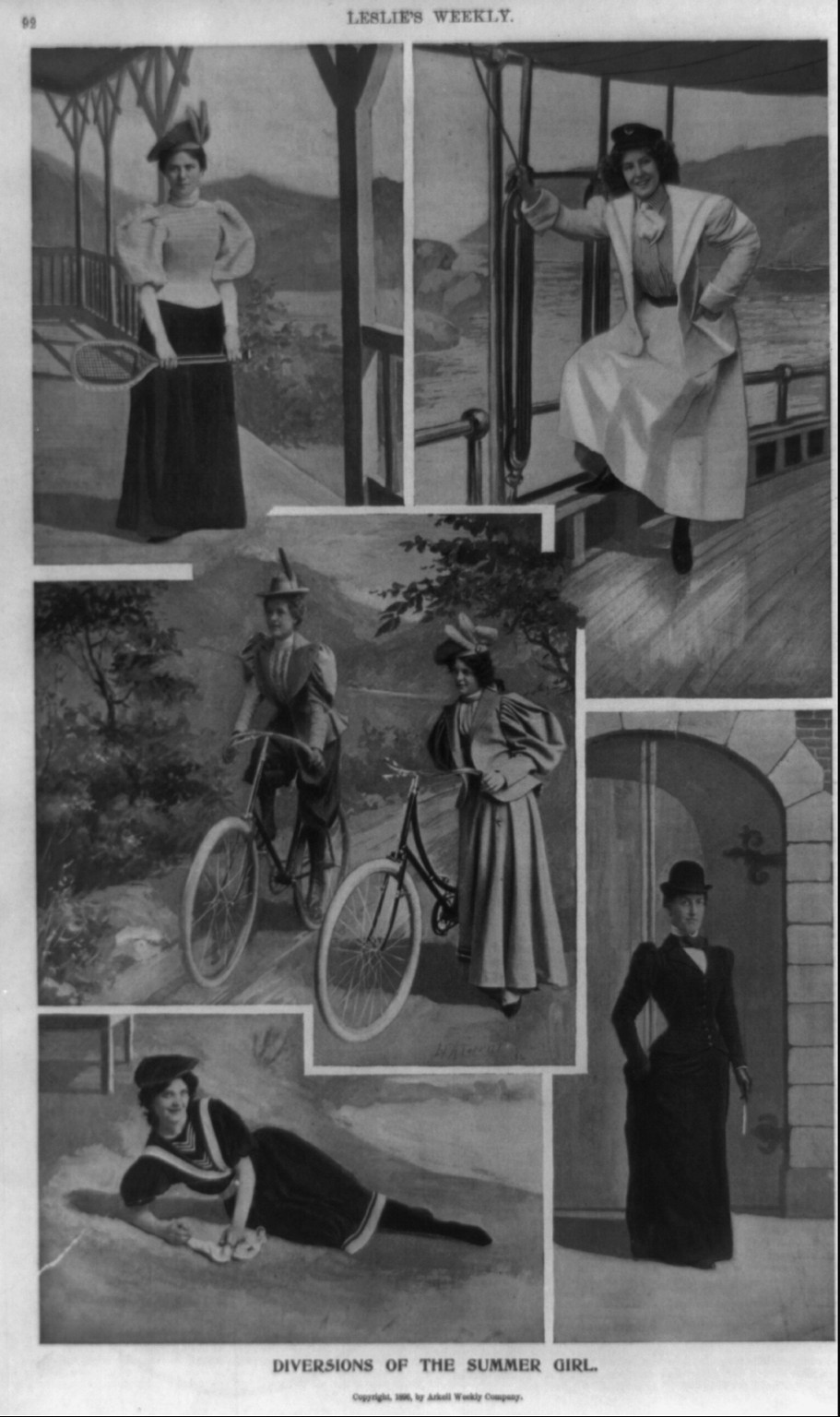 Diversions of the summer girl, 1896 — historic print