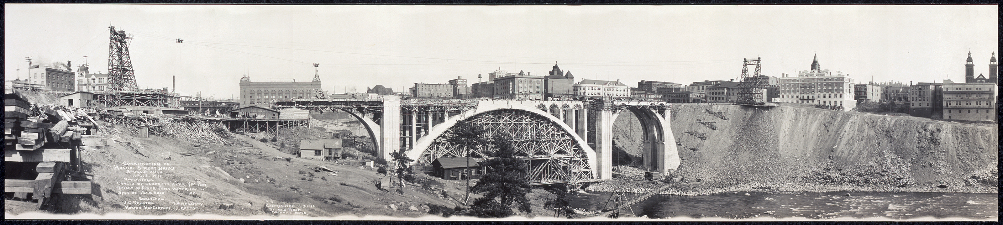 Monroe Street Bridge, Spokane, Washington, 1911, 1911 — historic image