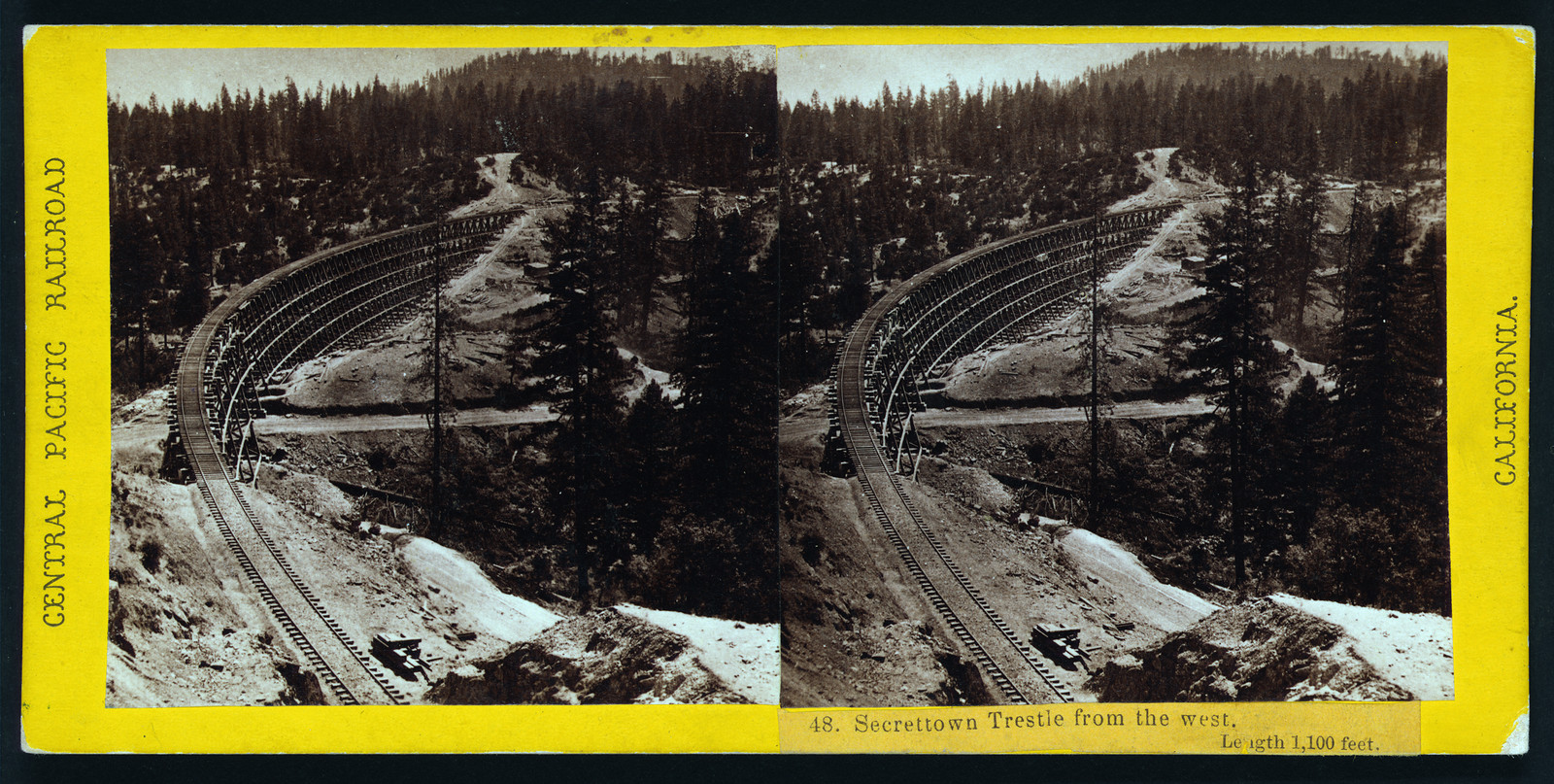 Secrettown Trestle from the West, Central Pacific Railroad — historic image