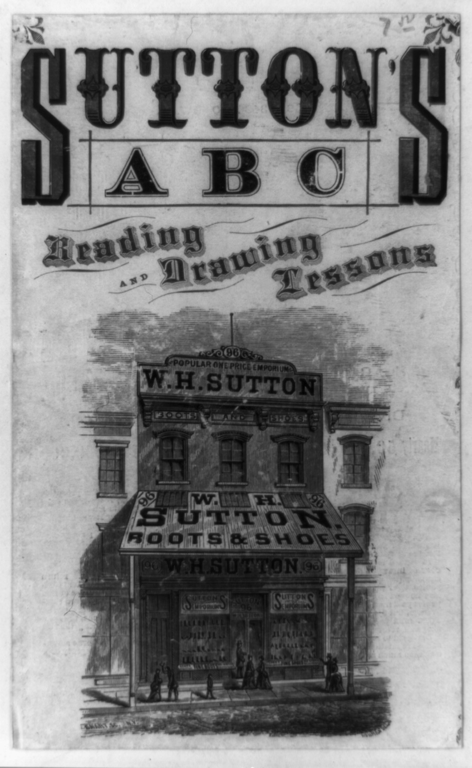 Sutton's ABC reading and drawing lessons / Smart, sc., N.Y. ; Nohman, del., [ca. 1871] — antique engraving