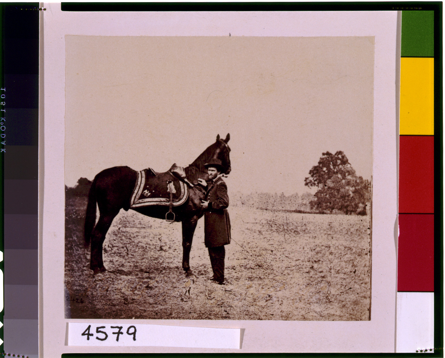 [Ulysses S. Grant, full-length portrait, facing left, standing alongside his war horse, Cincinnati"]", [1864 June 4, printed later] — historic photograph